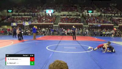 57 lbs Quarterfinal - Slade Anderson, Sidney Wrestling Club vs Abel Metcalf, Forsyth Wrestling Club