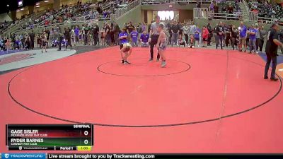 85 lbs Semifinal - Gage Sisler, McKenzie River Mat Club vs Ryder Barnes, Cowboy Mat Club