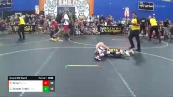 70 lbs Round 3 (6 Team) - Cayden Scharf, No Escape Wrestling Academy vs Cal Vander Broek, The Funky Singlets Teal