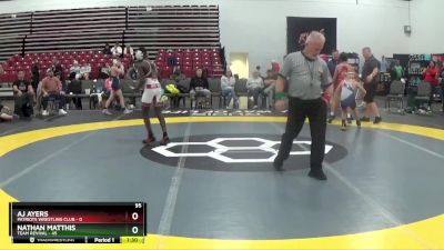 95 lbs Quarterfinals (8 Team) - Nathan Matthis, Team Revival vs AJ Ayers, Patriots Wrestling Club