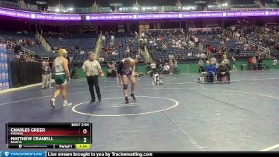 2A 215 lbs Champ. Round 1 - Matthew Cranfill, Bandys vs Charles Greer, Madison