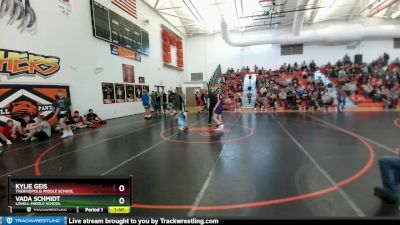 111-119 lbs Semifinal - Vada Schmidt, Lovell Middle School vs Kylie Geis, Thermopolis Middle School