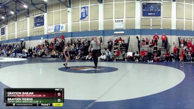 78 lbs Round 1 (4 Team) - Grayson Babjak, Bulldog Premier Wrestling Club vs Brayden Ridens, Center Grove Wrestling Club