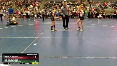 82 lbs Quarterfinal - Remi Downing, Greater Heights Wrestling vs Brinlie Bazer, Nebraska Wrestling Academy