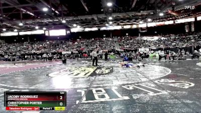 120 lbs Champ. Round 2 - Jacoby Rodriguez, Hermiston Oregon vs Christopher Porter, Lewiston