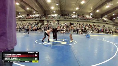 90 lbs Semifinal - Brett Shafer, Branson Wrestling Club-A  vs Drelyn Beckham, Hallsville Kids Club-AA 