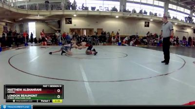 120 lbs Cons. Round 3 - Matthew Alshahrani, Indiana vs London Beaumont, Hybrid Wrestling Club