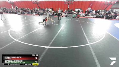 92 lbs Cons. Round 3 - Keaton Achenbach, Prairie Du Chien Wrestling Club vs Pearce Mathison, Wisconsin