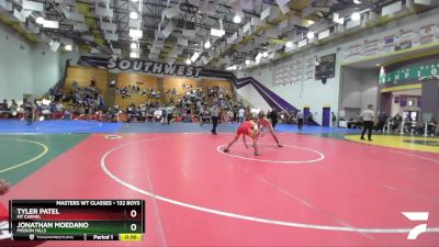 132 Boys Cons. Round 4 - Jonathan Moedano, Mission Hills vs Tyler Patel, Mt Carmel