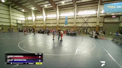 108 lbs Champ. Round 1 - James Marshall, OR vs Kolby Dennington, CA