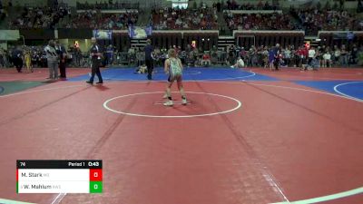 74 lbs Champ. Round 1 - Wyatt Mahlum, Rustler Wrestling Club vs Mason Stark, Montana Disciples