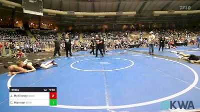 160 lbs Quarterfinal - Jordan McKinney, Wagoner Takedown Club vs Cash Mannon, Broken Arrow Wrestling Club