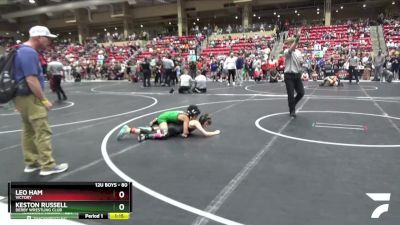 80 lbs Cons. Round 1 - Keston Russell, Derby Wrestling Club vs Leo Ham, Victory