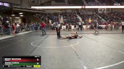 130 lbs Cons. Round 2 - Romeo Garcia, Garden City vs Brody Beckman, Oakley