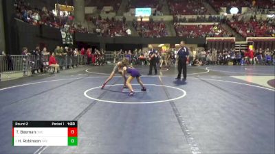 66 lbs Round 2 - Hailey Robinson, Thermopolis Wrestling Club vs Tayah Beeman, Darkhorse Wrestling Club