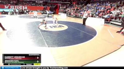 1A 126 lbs Quarterfinal - Garrett VerHeecke, Decatur (Unity Christian) vs Brenden Rayl, Belleville (Althoff Catholic)