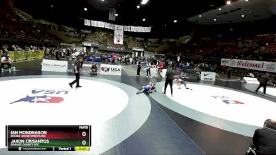 63 lbs Cons. Semi - Jaxon Crisantos, Orange County RTC vs Ian Mondragon, Rough House Wrestling