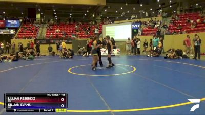 106 lbs Cons. Semi - Lillian Resendiz, OK vs Killian Evans, MO