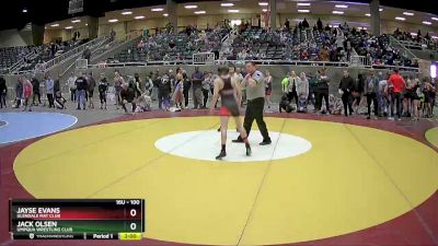 100 lbs Semifinal - Jack Olsen, Umpqua Wrestling Club vs Jayse Evans, Glendale Mat Club