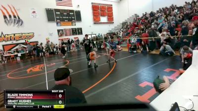 70 lbs Semifinal - Blaize Timmons, Powell Wrestling Club vs Grady Hughes, Worland Wrestling Club