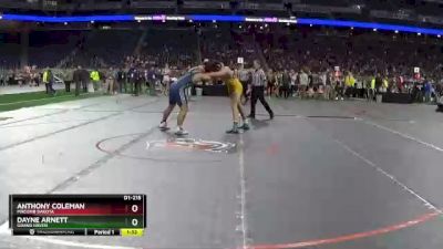 D1-215 lbs Champ. Round 1 - Dayne Arnett, Grand Haven vs Anthony Coleman, Macomb Dakota