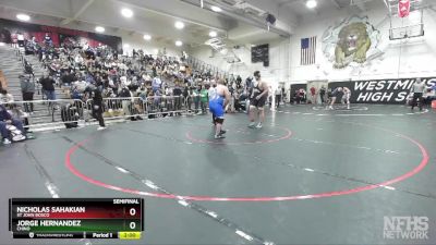 285 lbs Semifinal - Nicholas Sahakian, St John Bosco vs Jorge Hernandez, Chino