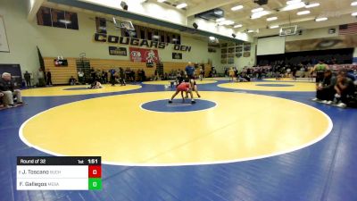 129 lbs Round Of 32 - Joseph Toscano, Buchanan vs Frankie Gallegos, Mesa Ridge (CO)