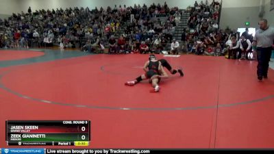 120 lbs Cons. Round 5 - Jasen Skeen, Grand Valley vs Zeek Gianinetti, Meeker