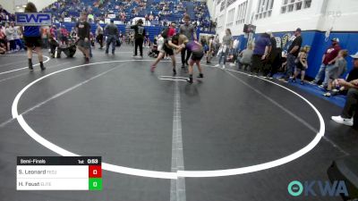 83 lbs Semifinal - Samuel Leonard, Tecumseh Youth Wrestling vs Hattie Foust, Tuttle Elite Wrestling Club