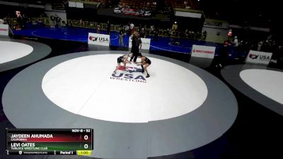 92 lbs Quarterfinal - Levi Oates, Turlock Wrestling Club vs Jaydeen Ahumada, California