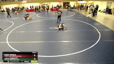 87 lbs Cons. Round 5 - Luca Mariotti, MN Elite Wrestling Club vs Evan Wasilk, Forest Lake Wrestling Club