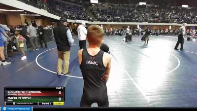 70 lbs Quarterfinal - Macklin Doyle, Iowa vs Breckin Wittenburg, Immortal Athletics WC