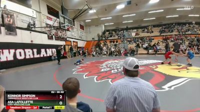 36-40 lbs Quarterfinal - Konnor Simpson, Thermopolis Wrestling Club vs Asa LaFollette, Cody Wrestling Club