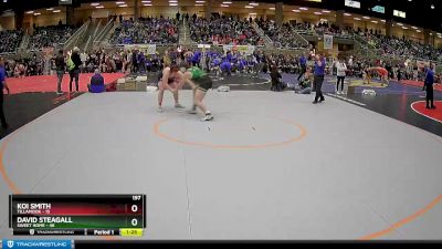 197 lbs Finals (8 Team) - Koi Smith, Tillamook vs David Steagall, Sweet Home