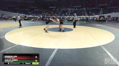 4A/3A/2A/1A Girls 170 Semifinal - Evelyn Wirfs, Cascade Girls vs Addison Josi, Tillamook Girls