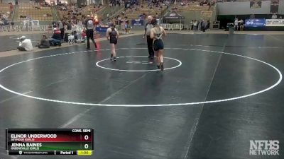 Girls 107 lbs Cons. Semi - Jenna Baines, Greeneville (Girls) vs Elinor Underwood, Seymour (Girls)