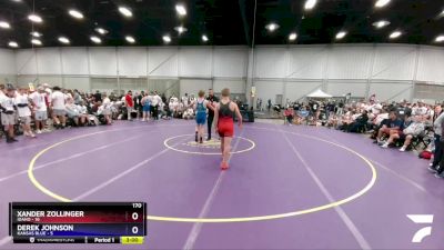 170 lbs Quarters & 1st Wb (16 Team) - Xander Zollinger, Idaho vs Derek Johnson, Kansas Blue