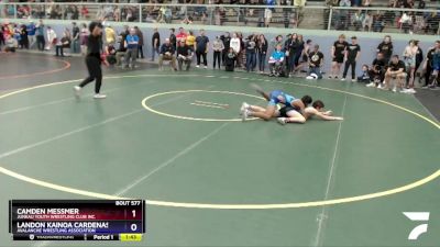 106 lbs X Bracket - Camden Messmer, Juneau Youth Wrestling Club Inc. vs Landon Kainoa Cardenas-Sumera, Avalanche Wrestling Association