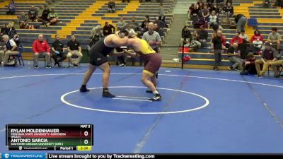 285 lbs Cons. Round 2 - Rylan Moldenhauer, Montana State University-Northern (Mont.) vs Antonio Garcia, Southern Oregon University (Ore.)