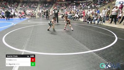 40 lbs Quarterfinal - Taylor Cary, Owasso Takedown Club vs Easton Aguirre, Woodward Youth Wrestling