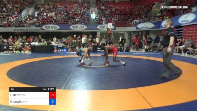 74 lbs 3rd Place - Thomas Gantt, Titan Mercury Wrestling Club (TMWC) vs Richie Lewis, Lehigh Valley Wrestling Club