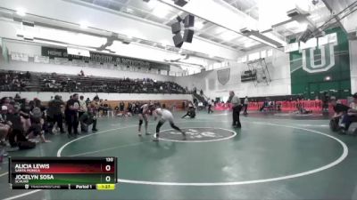 130 lbs Semifinal - Alicia Lewis, Santa Monica vs Jocelyn Sosa, Schurr