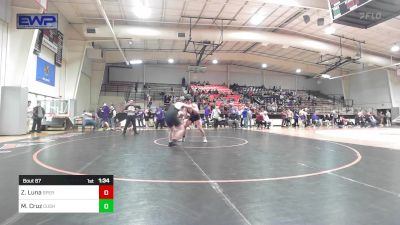 215 lbs Semifinal - Zac Luna, Sperry High School vs Michael Cruz, Cushing High School