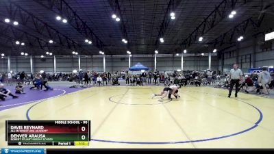 90 lbs Champ. Round 3 - Denver Arausa, Robert Stuart Middle School vs Davis Reynard, All In Wrestling Academy