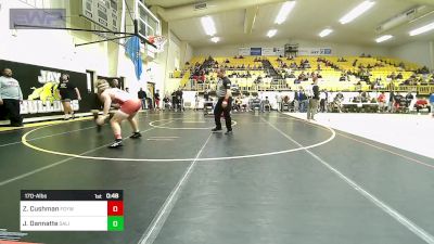 170-A lbs Semifinal - Zach Cushman, Fort Gibson Youth Wrestling vs Javon Dannatte, Salina