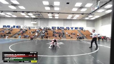 141 lbs Cons. Semi - Zane Kowalkowski, Shasta College vs Emmanuel Plascencia, Fresno City College