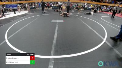 55 lbs Semifinal - Leeland Jacobson, F-5 Grappling vs Kamden Peters, Harrah Little League Wrestling