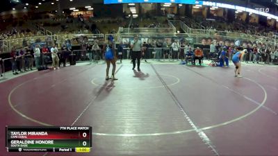 130 lbs 7th Place Match - Taylor Miranda, Cape Coral vs Geraldine Honore, South Dade