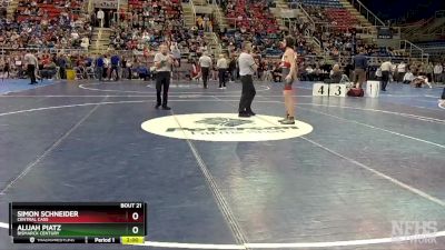 121 lbs Champ. Round 1 - Alijah Piatz, Bismarck Century vs Simon Schneider, Central Cass