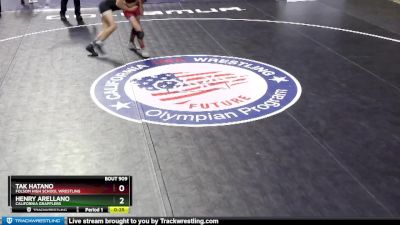 126 lbs Cons. Round 6 - Tak Hatano, Folsom High School Wrestling vs Henry Arellano, California Grapplers